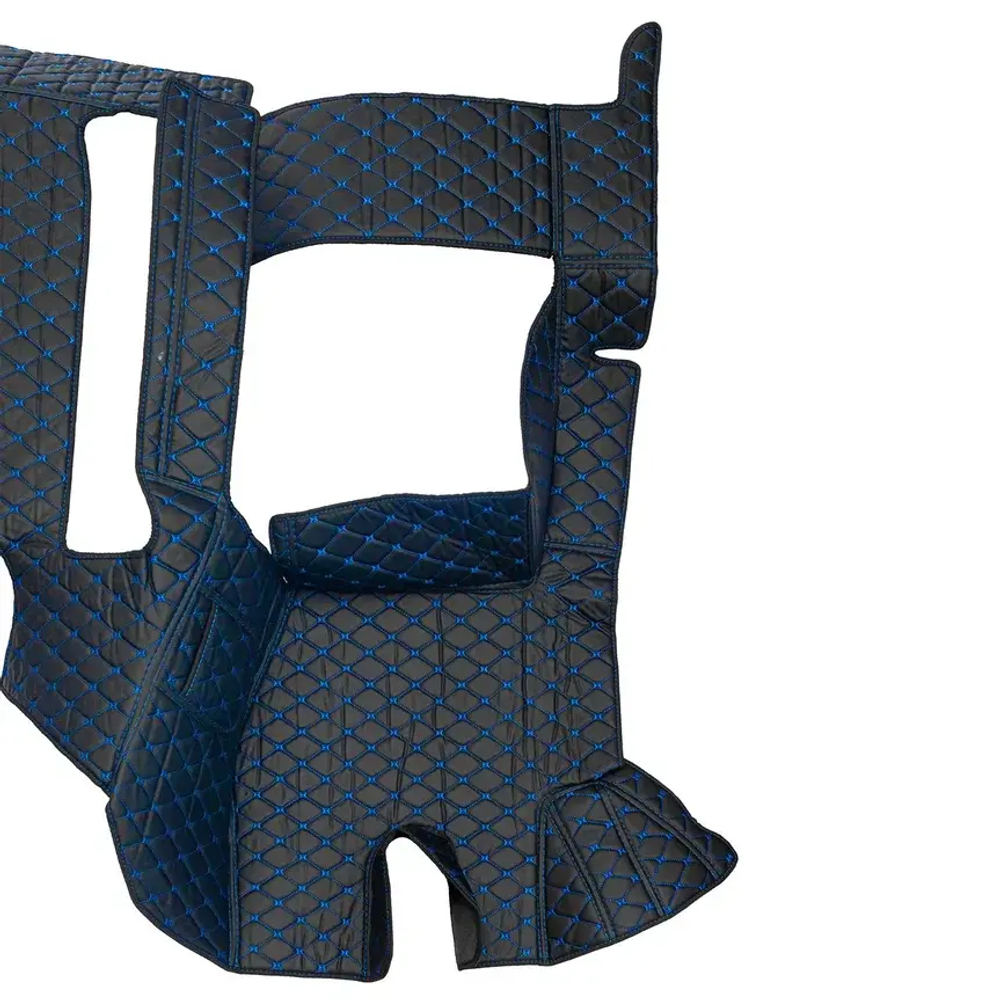 Ковры 3D SHACMAN X3000 рестайлинг (экокожа, черный, синяя строчка)