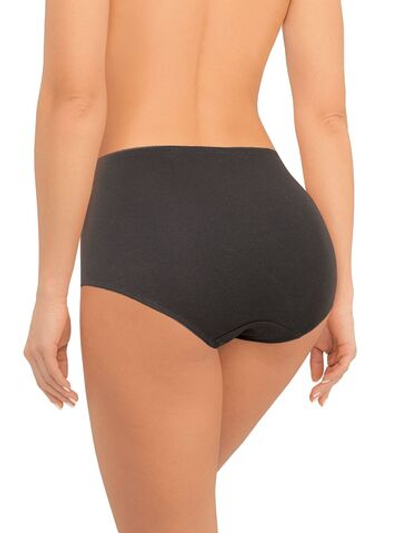 Хлопковые трусики-слипы с завышенной линией талии (Размер: L) (Цвет: черный)