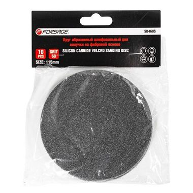 Круг абразивный шлифовальный для липучки на фибровой основе 115мм, 10шт(Grit 60) Forsage F-SD460S