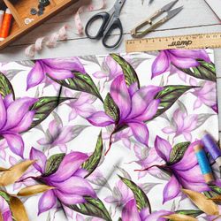 Ткань дюспо сочные цветы на белом фоне