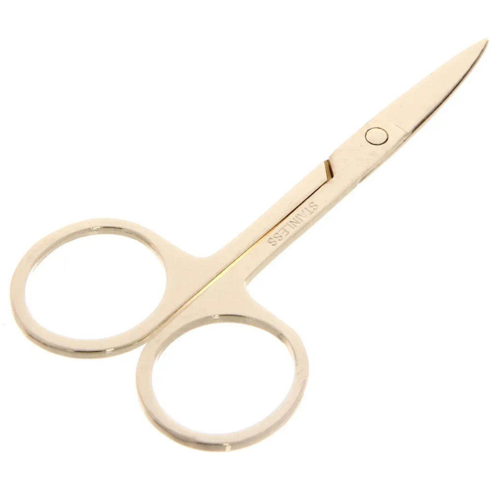 Ножницы маникюрные в чехле «Эстетика», круглые кольца, цвет золото, широкие, 9см
