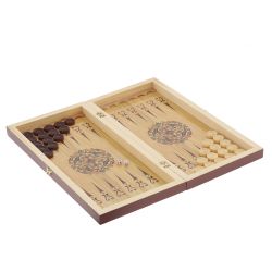 GAEM Игра настольная 3 в 1 (шахматы, шашки, нарды) "Рыцари", L50 W25 H6 см