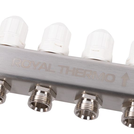 Коллектор Royal Thermo нерж. в сборе универсальный 1 ВР-3/4 НР с автомат. воздухоотвод-ми 4 вых. купить в Москве и Московской области по низкой цене с доставкой по России — (6) Коллектор Royal Thermo нерж. в сборе универсальный 1 ВР-3/4 НР с автомат. воздухоотвод-ми 4 вых. — (6)