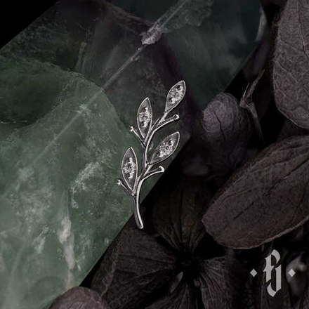 Накрутка "Olive" - Белое золото - White CZ