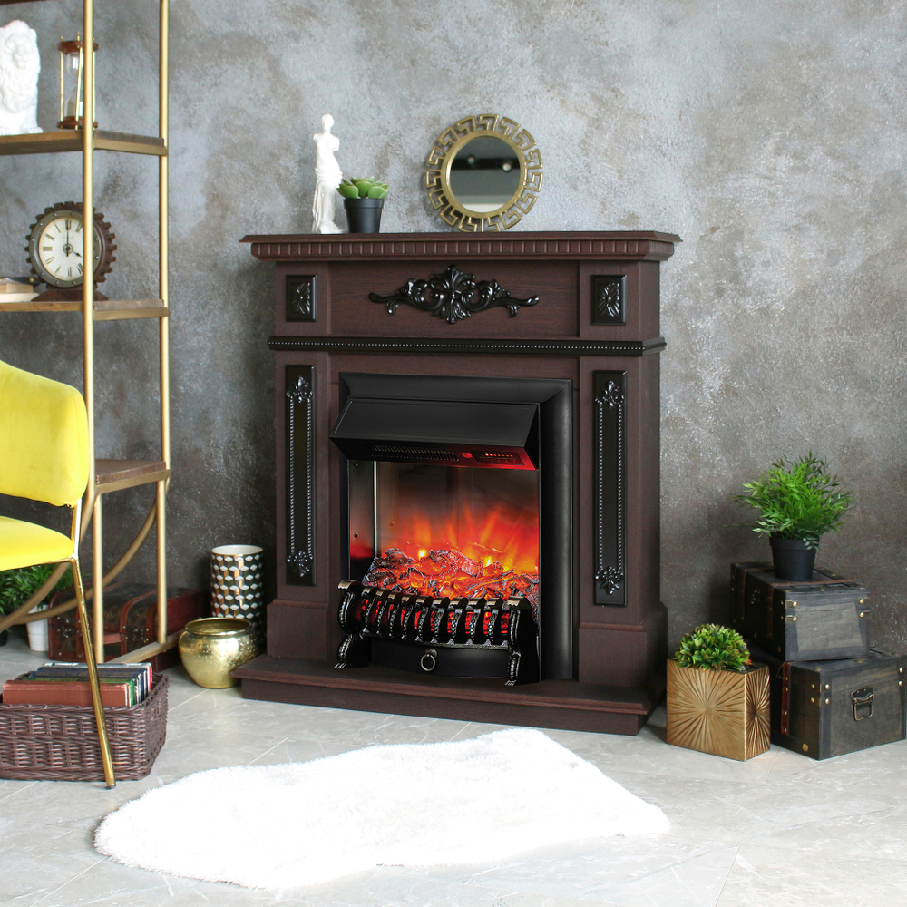 Каминокомплект Real Flame Lilian DN с очагом Fobos Lux Black RC