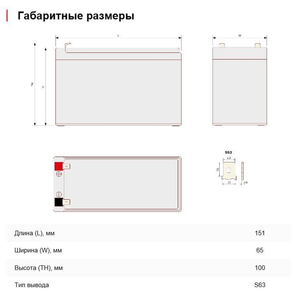 Аккумулятор Ventura HR 1234W