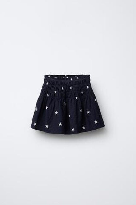 ZARA ЮБКА-ШОРТЫ С ПРИНТОМ «ЗВЕЗДЫ», МОРСКОЙ СИНИЙ