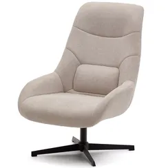 Celida Вращающееся кресло из бежевой синели и стали с черной отделкой