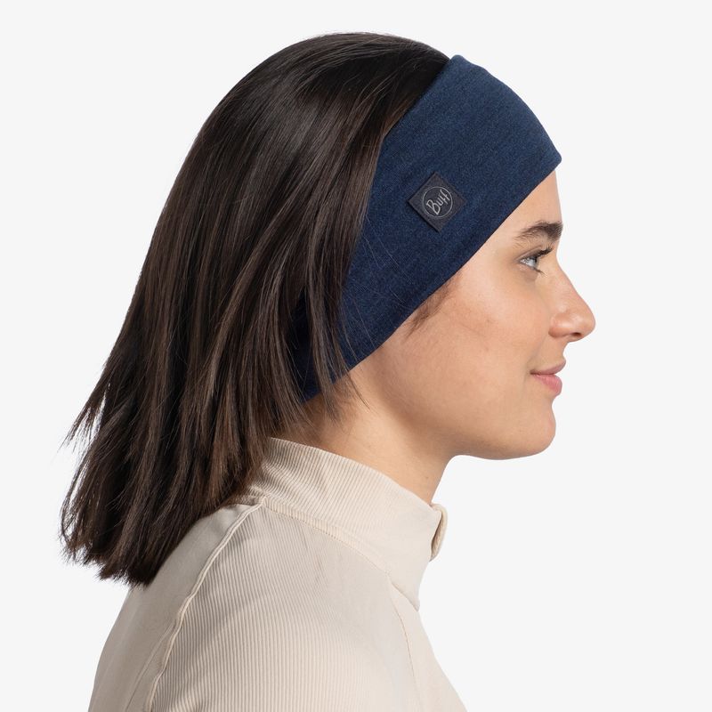 Шерстяная повязка на голову Buff Headband Midweight Wool Solid Denim Фото 2