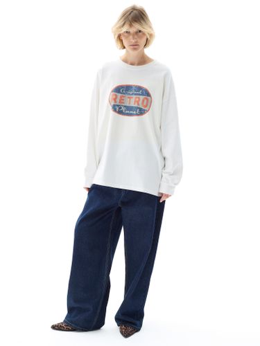 Белый хлопковый лонгслив RETRO