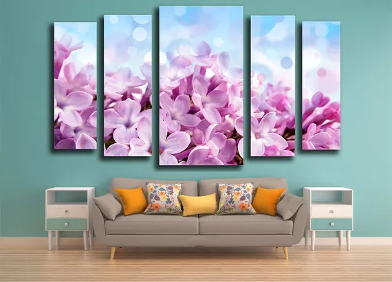 Модульная картина "Лиловая сирень"