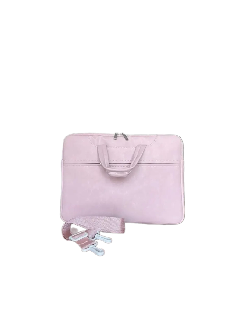 Сумка для ноутбука экокожа QOZA, розовая