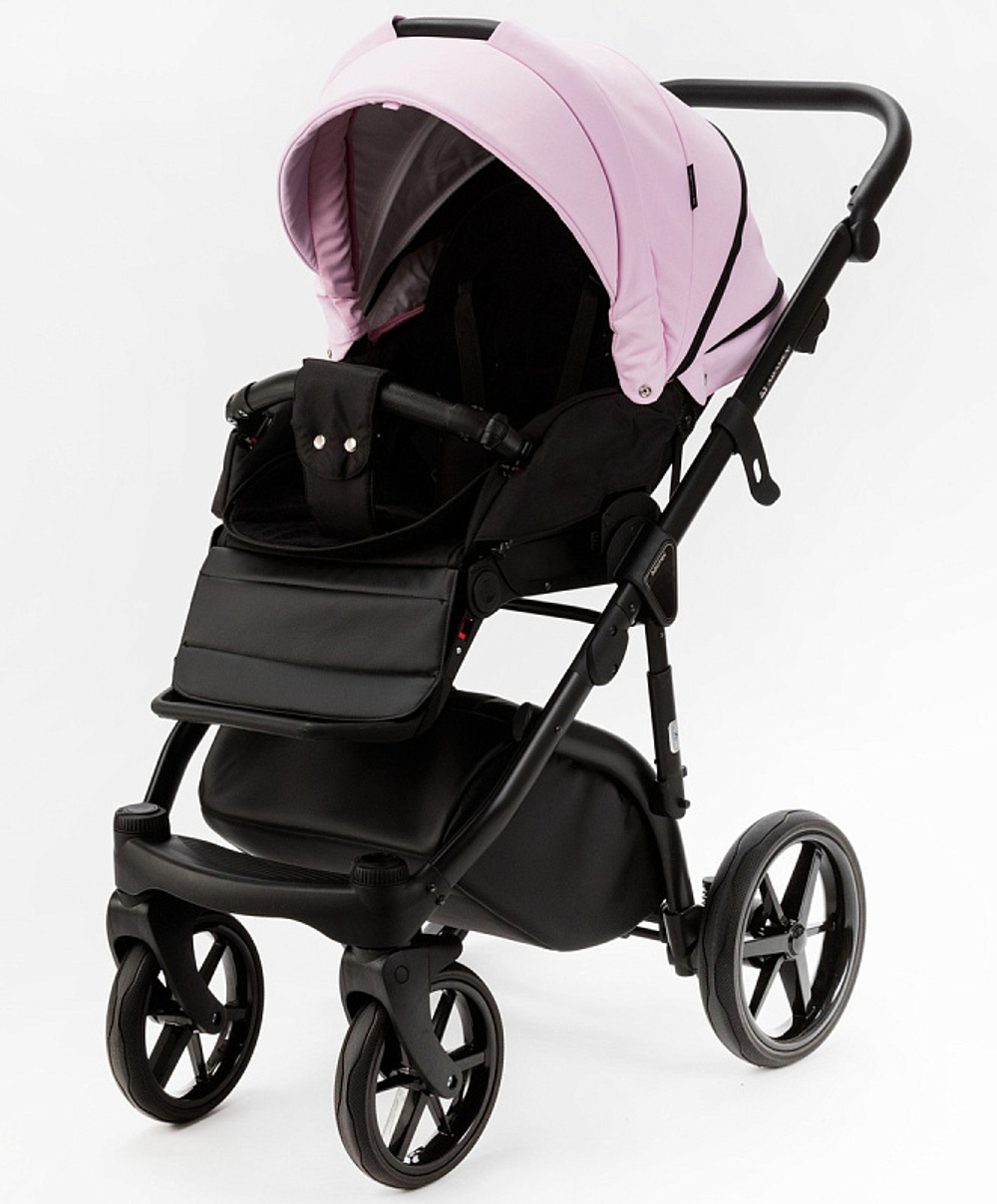 Детская коляска Adamex Nola Deluxe 3 в 1 N-SA16 (РОЗОВ. ЗЕФИР КОЖА)