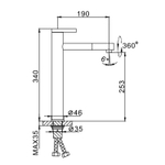 Смеситель для раковины 40к F1052-15 FRAP (высокий, литой, п/гайку, БЕЛЫЙ/ХРОМ, латунь)