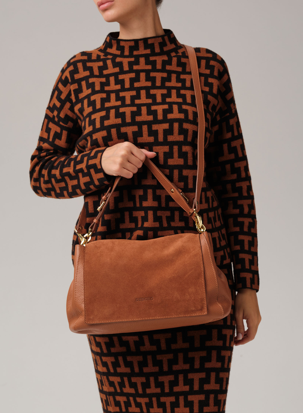 Сумка Deboro 31066 коричневый камень