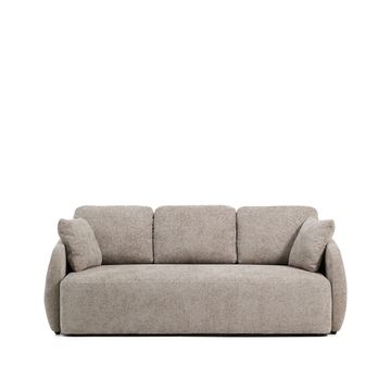 Трехместный диван-кровать Laira из бежевой синели, 218 см