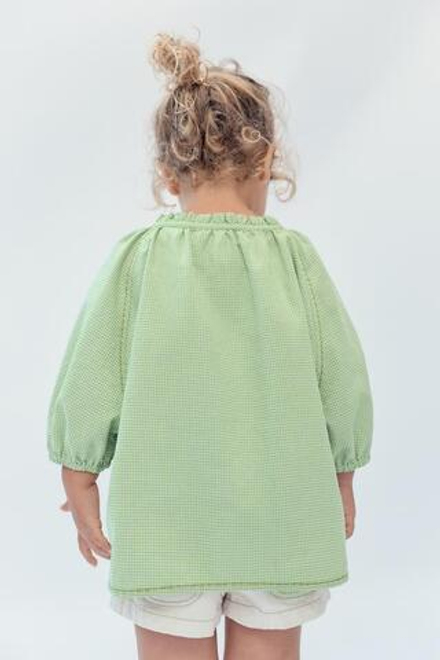 ZARA БЛУЗКА В КЛЕТКУ - LIMITED EDITION, СВЕТЛО-ЗЕЛЕНЫЙ