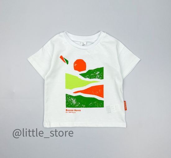 Футболка хлопковая, Белая с принтом