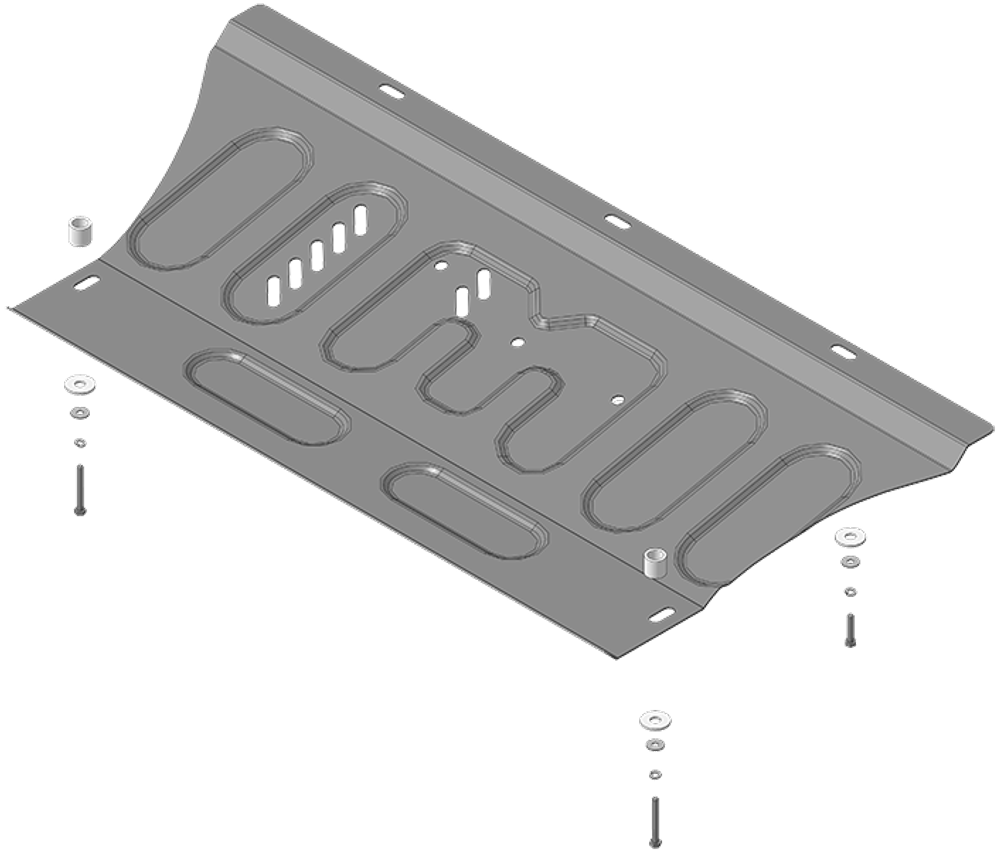Защита картера двигателя, КПП. 2 мм, Сталь для Renault Scénic II 2006-2009, Motodor.71710