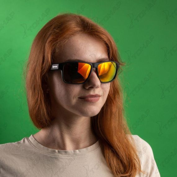 Очки поляризационные в жест.чехле (зеркал. оранжевый) (N-OP-LZ0471-O) Nisus