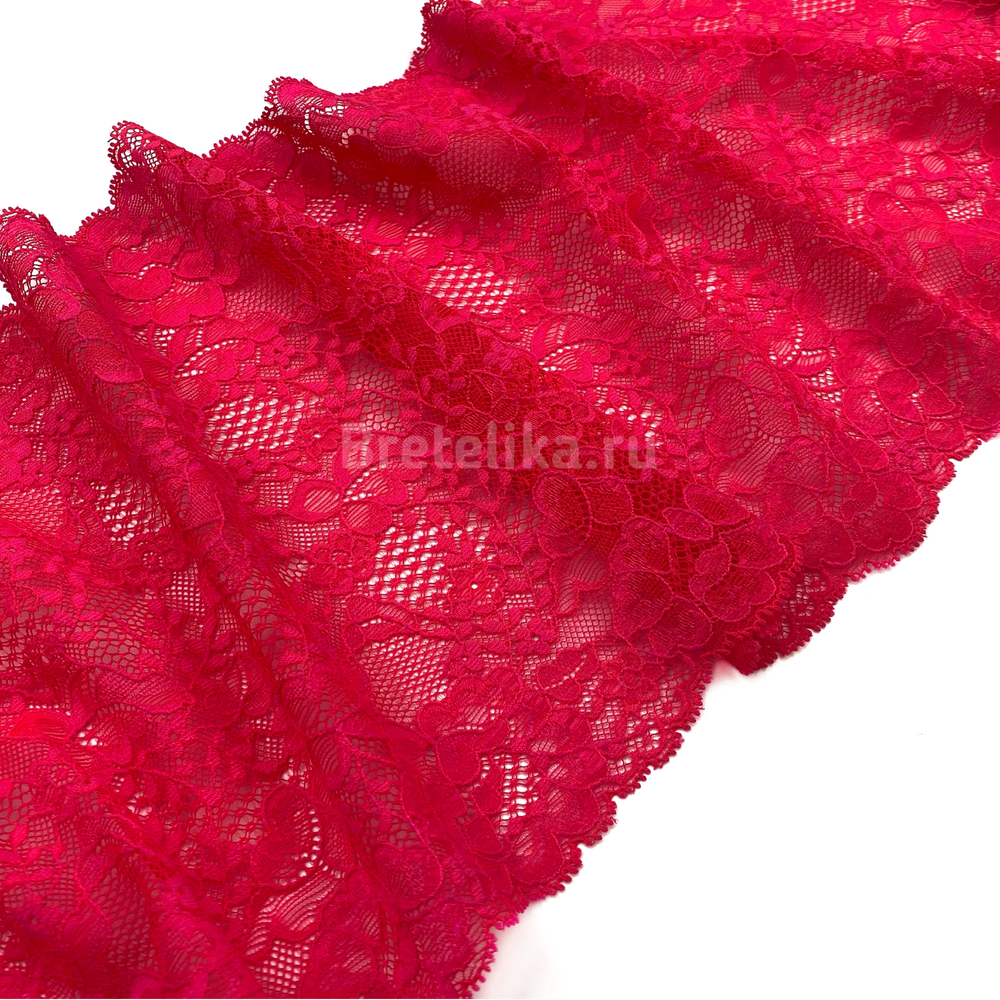 Кружево эластичное ярко-малиновое 21,5 см