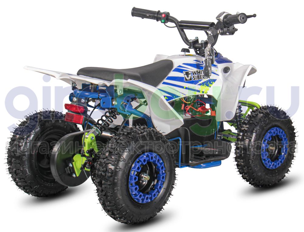 Детский электроквадроцикл WHITE SIBERIA SNEG LETO R 1000W - Голубой фото 2 фото №7