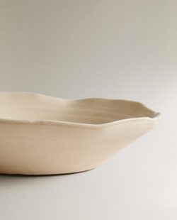 Zara Home Поднос из керамики, цвет кремовый, 31 см