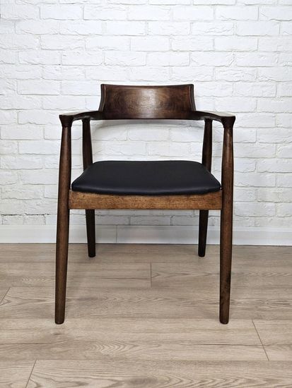 Стул СH 66 орех. черная экокожа