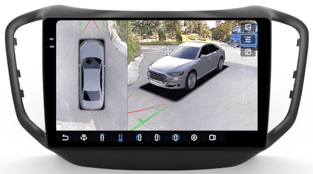 Магнитола для Chery Tiggo 5 2014-2020 - FarCar BX1036M-360 монитор 10.36" 2K QLED на Android 13, 6Гб+128Гб, CarPlay, 4G SIM-слот, 4 камеры в комплекте