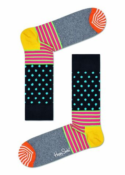 Носки унисекс Stripes And Dots Sock с точками и полосками (Размер: 25) (Цвет: разноцветный)