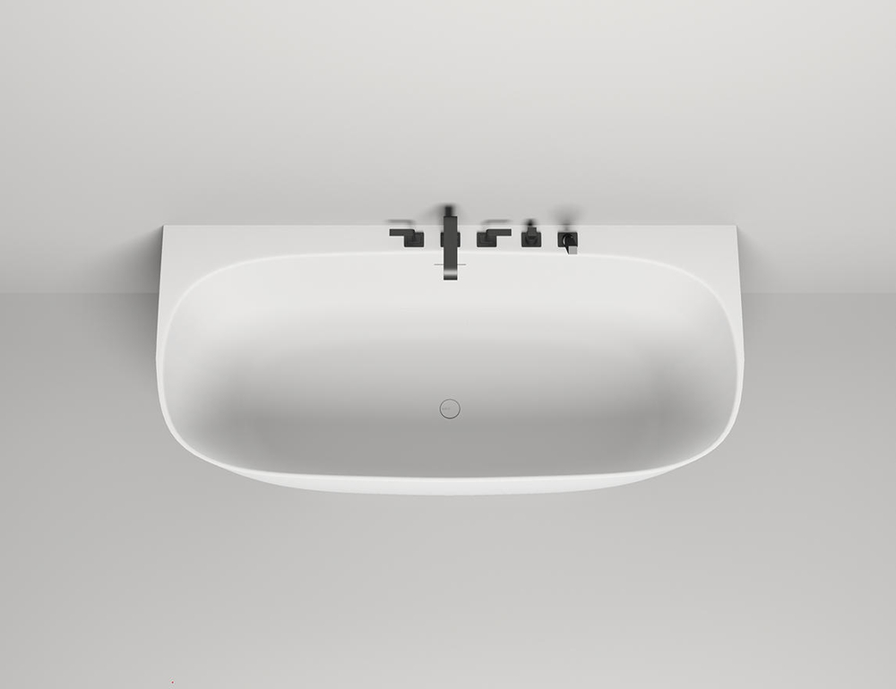 Ванна каменная пристенная глянцевая 180x85 Salini SOFIA WALL 102513GRH окрашена по RAL снаружи