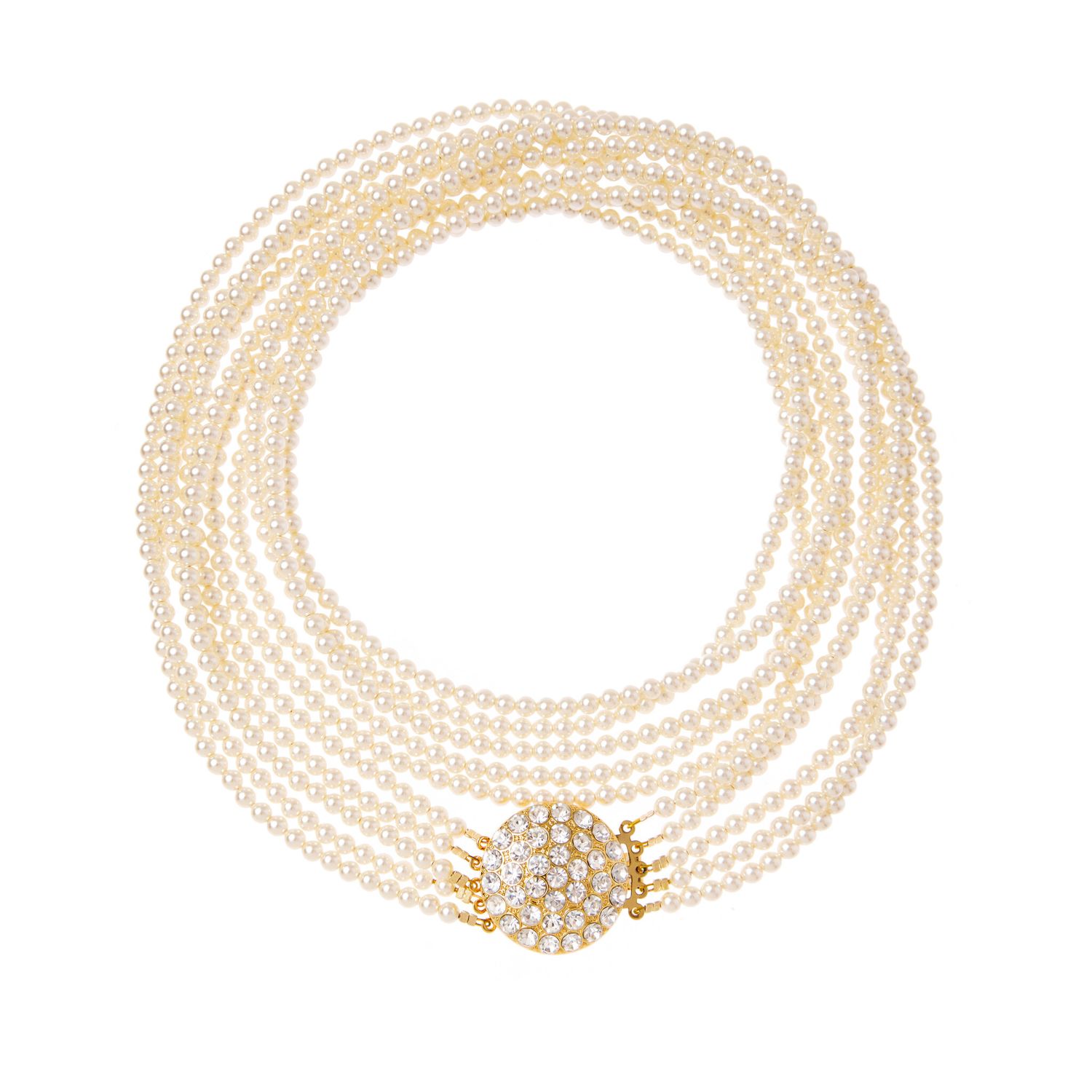 Колье Double Wrap Majorka Pearl Necklace Whith Glass Crystal