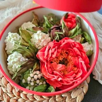 Зефир «Красный пион с сиренью» / 21 см