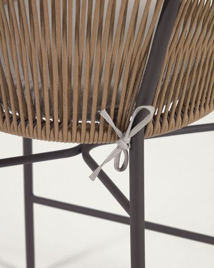 Веревочный барный стул Yanet бежевый 80 см Испания La Forma