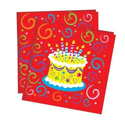 Салфетки Торт яркий 12шт