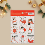 Наклейки новогодние бумажные «Котики», 11 х 15.5 см