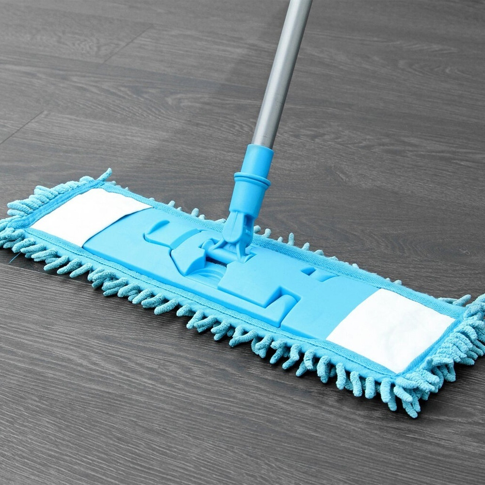 Швабра с насадкой из микрофибры 40*12см, с телескопическим черенком 1м, цвета в ассортименте