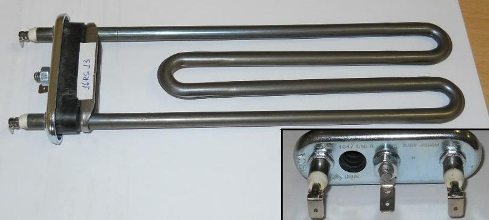 Тэн для стиральной машины Bosch (Бош)/Siemens (Сименс) 2000W -235мм уплотнитель без бортика