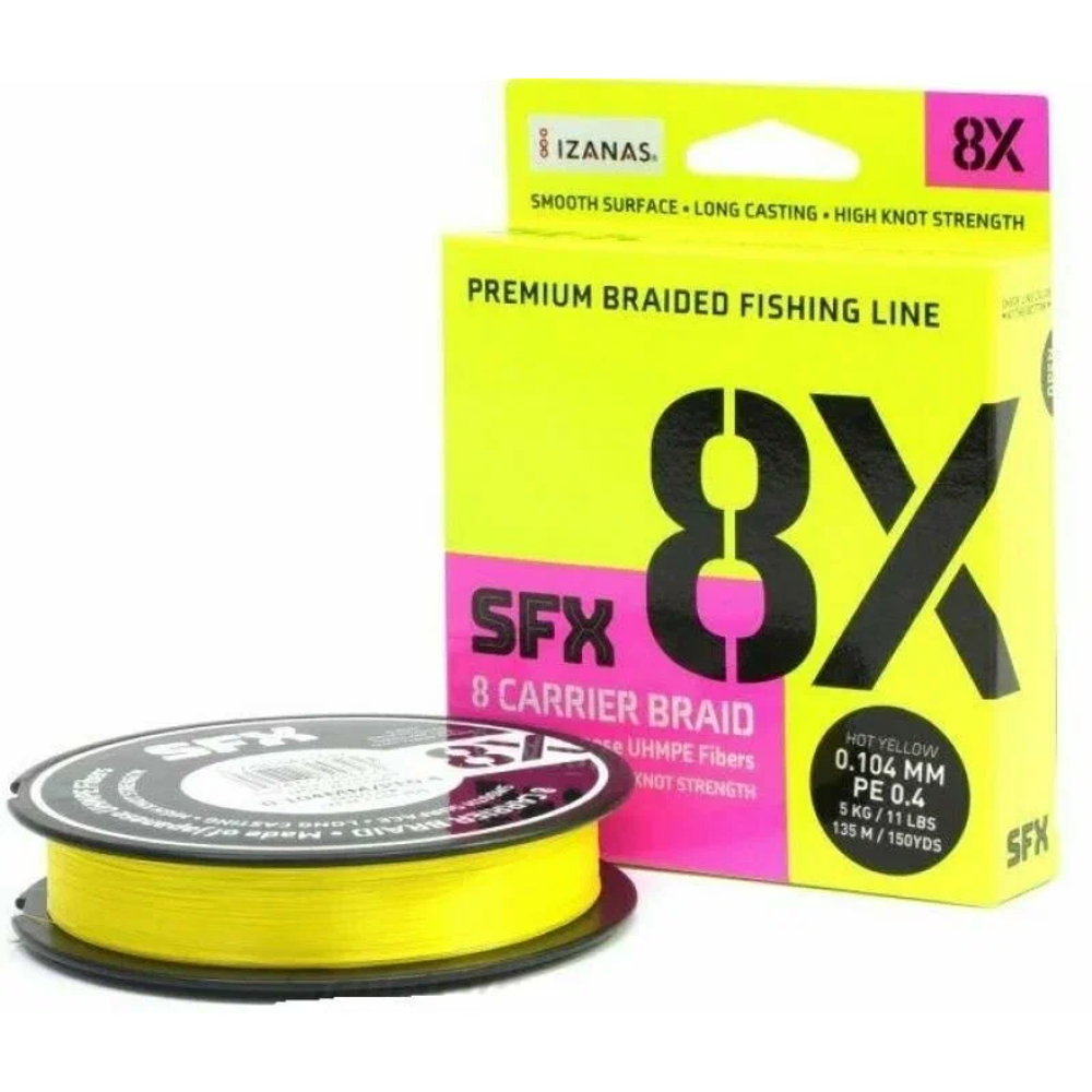 Шнур Sufix SFX 8X жёлтый 135м -