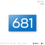 Номер на дверь 681, табличка на дверь для офиса, квартиры, кабинета, аудитории, склада, голубая 120х70 мм, Айдентика Технолоджи