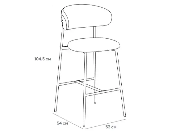 Барный стул Aria, серая рогожка