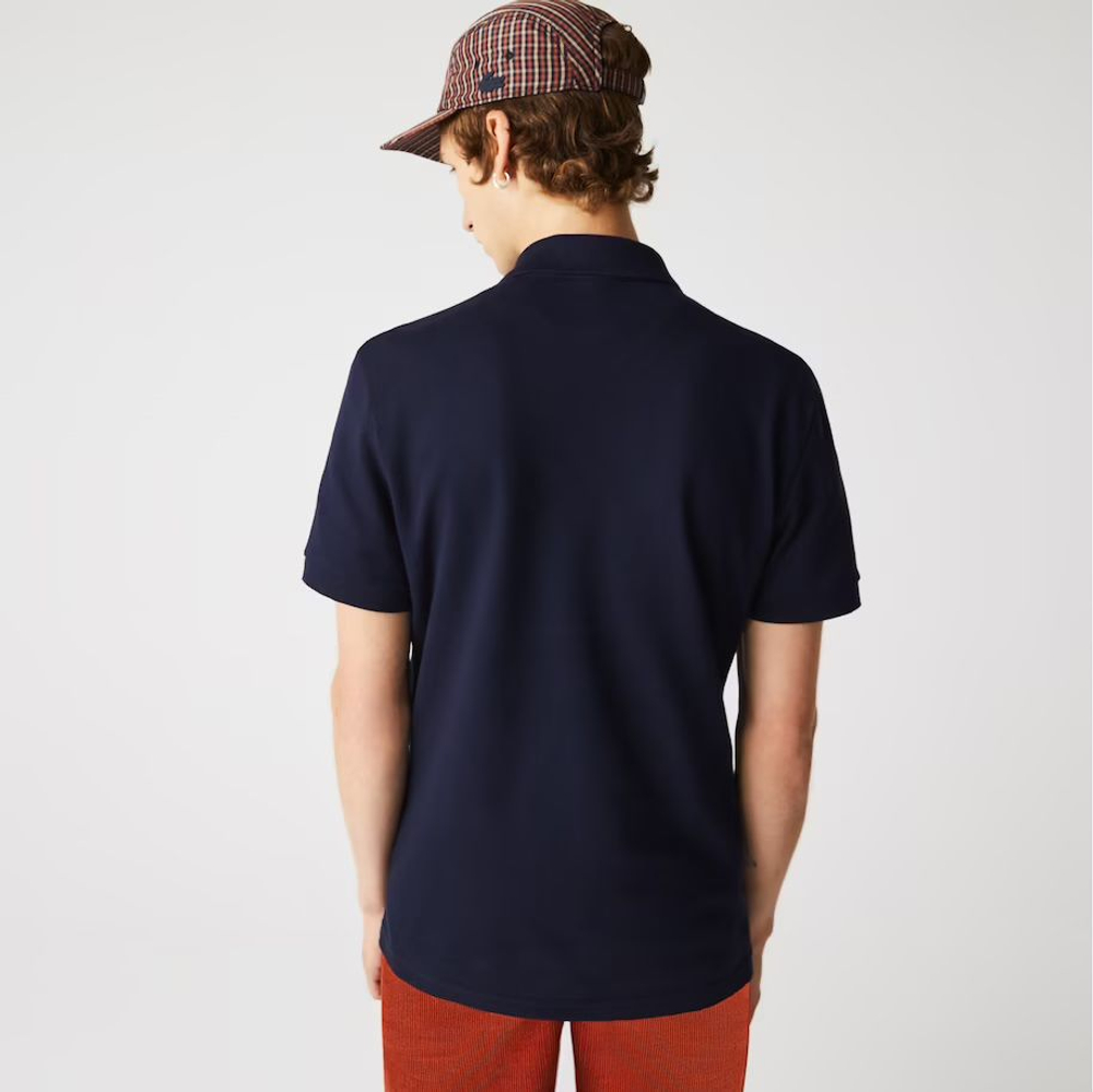 Теннисное поло Lacoste Men’s Regular Fit L Badge Cotton Piqu_ - navy blue