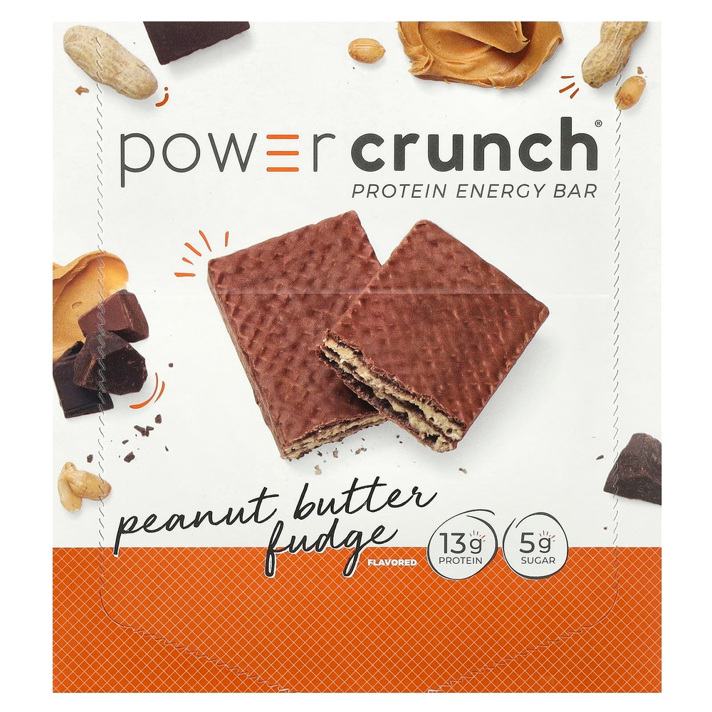 BNRG, Power Crunch® Protein Energy, батончик с арахисовой пастой, 12 батончиков по 40 г (1,4 унции)