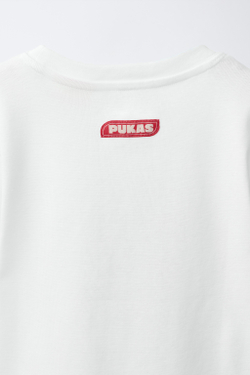 ZARA X PUKAS ФУТБОЛКА С ФОТОПРИНТОМ PUKAS SURF, БЕЛЫЙ