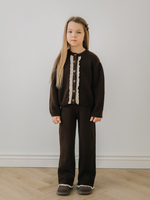 Брюки вязаные с рюшкой, Шоколад