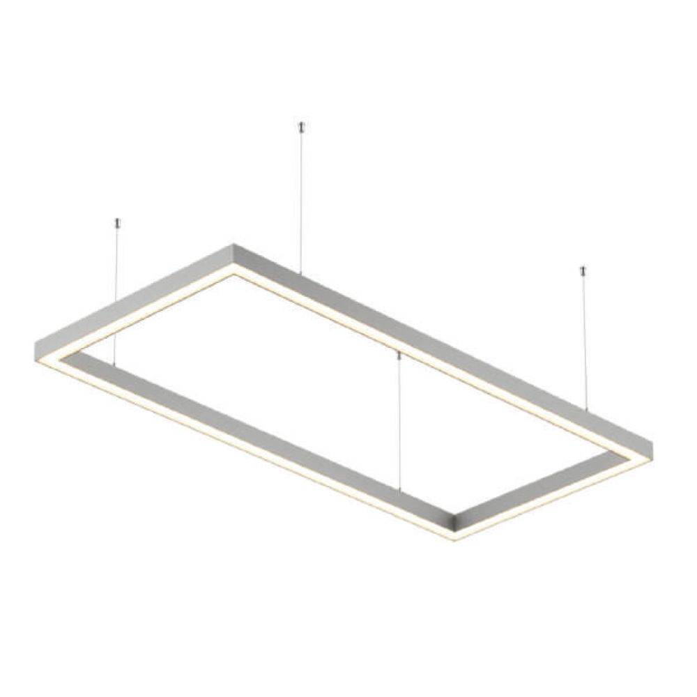 ULO-K12А 180W/4000K/P150-25 IP40 SILVER Светильник линейный светодиодный подвесной. Прямоугольник, 150х25см. Белый свет (4000К). 21600Лм. Алюминий. Цв