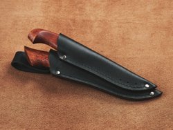 Спарка Финских ножей, дамасская сталь, рукоять мореная карельская береза