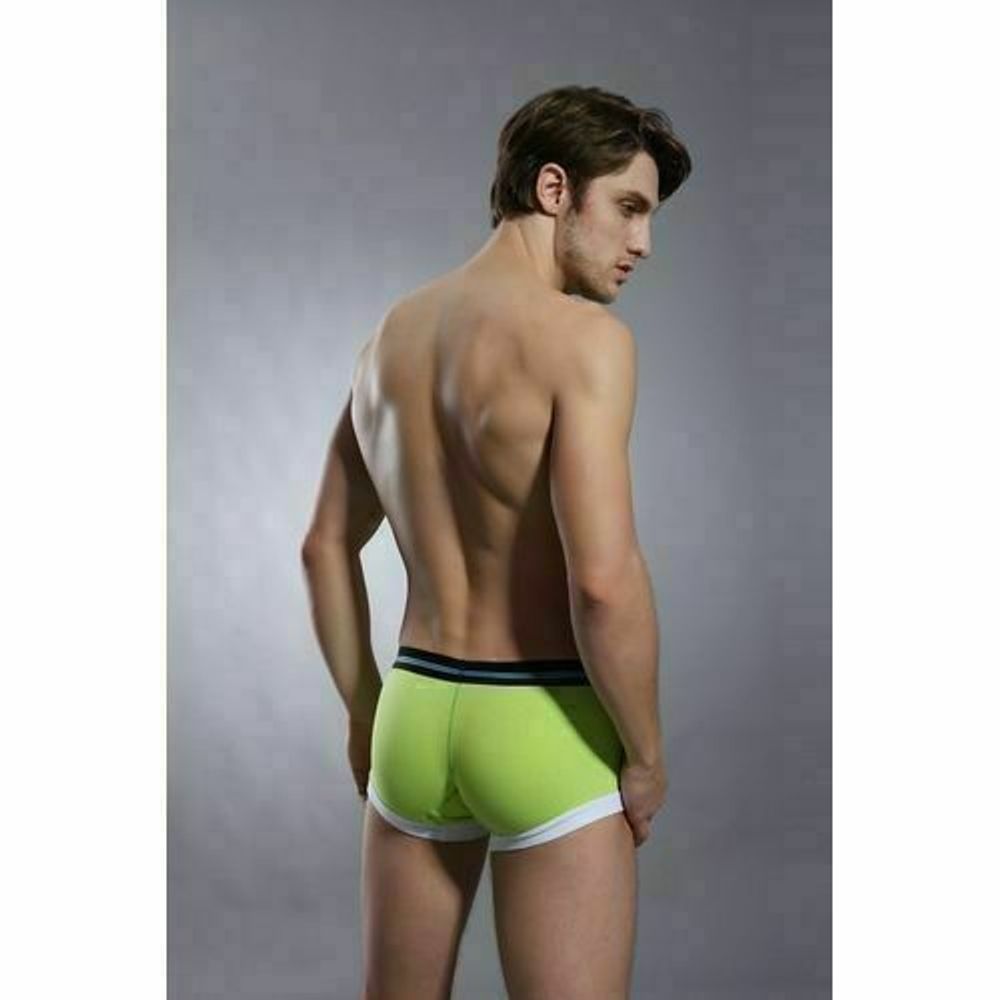 Мужские трусы боксеры салатовые с вырезами Superbody Lime Hip Boxer