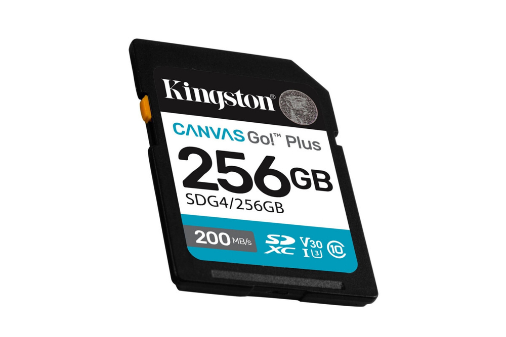 Карта памяти Kingston SDXC Canvas Go Plus Class 10 UHS-I U3 V30 (200/160MB/s) 256GB