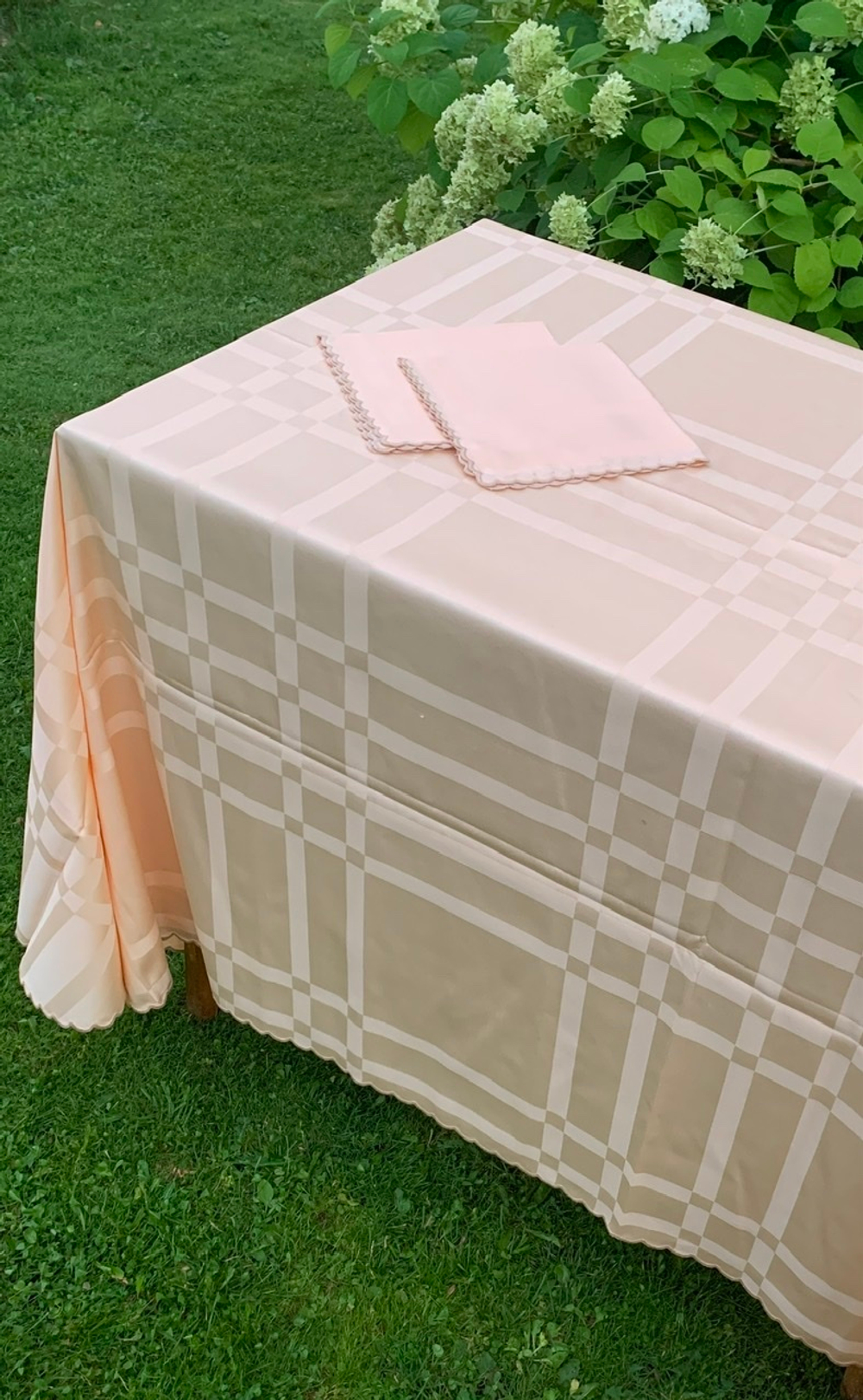 Скатерть 180x270 и 12 салфеток Palombella Marilia персиковые